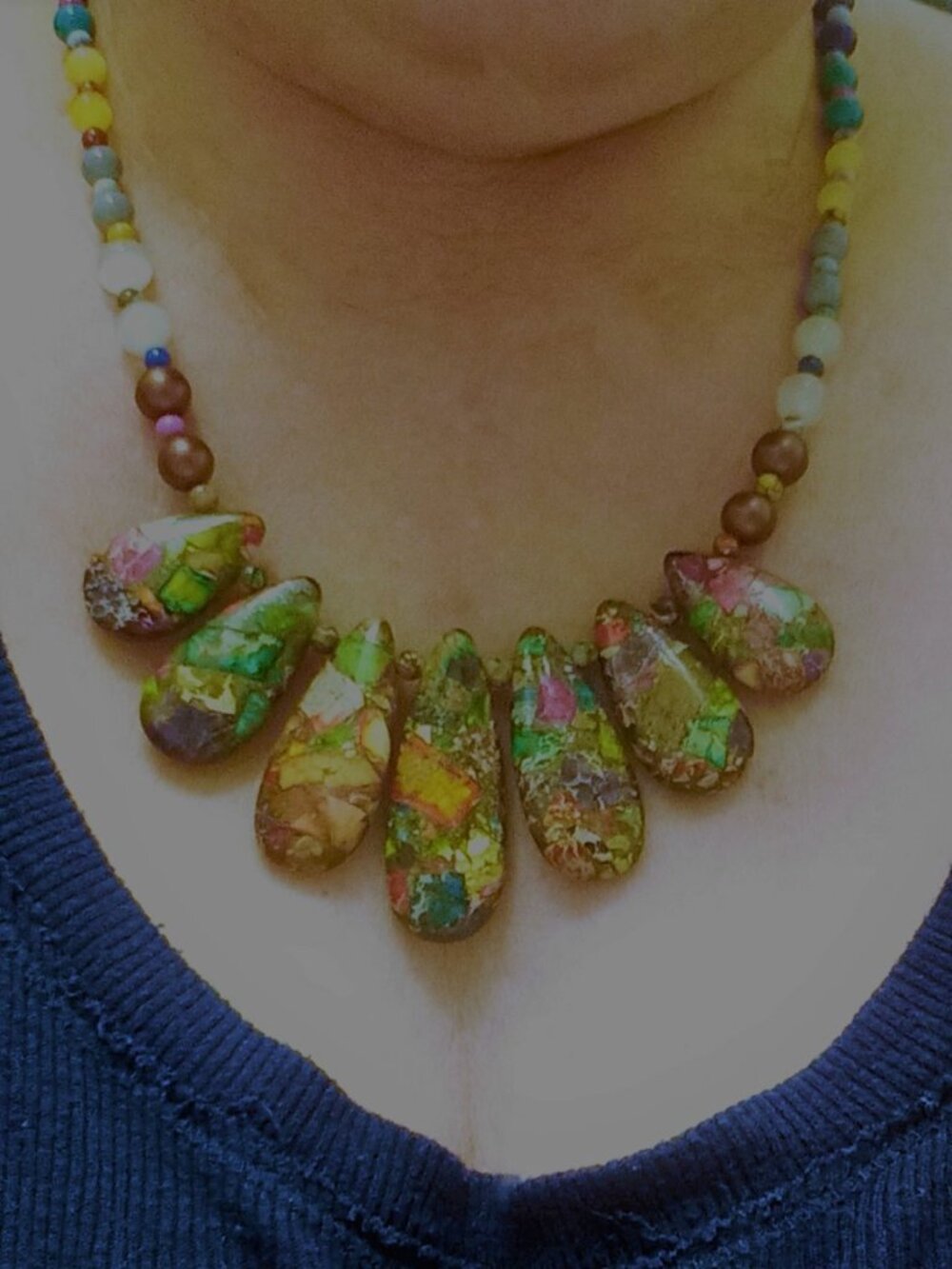 Genuine Jasper Multi Color Necklace